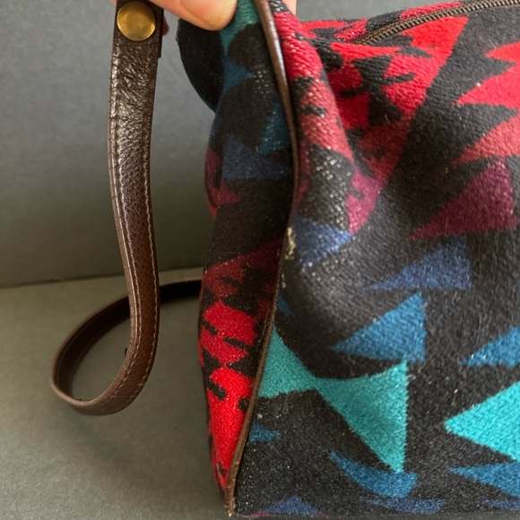 Pendleton Wool Shoulder Bag Navajo Print Multicolor Black Southwestern Western - Picture 9 of 16